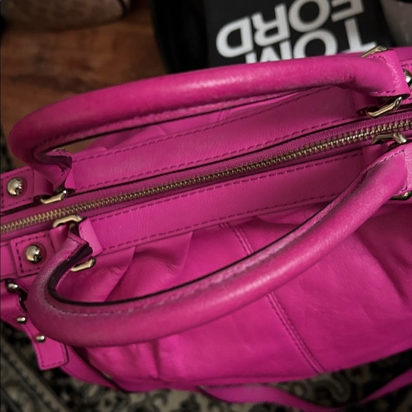 Kate Spade New York Large Fuchsia Pink Leather Satchel with strap - Picture 8 of 17